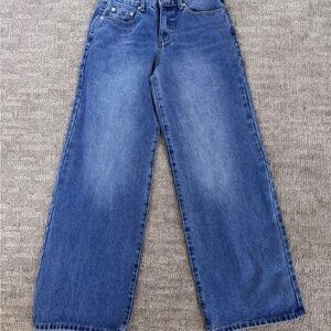 NWT Edikted Jeans Pants Small Blue Wide Baggy Mid Rise Style S16103